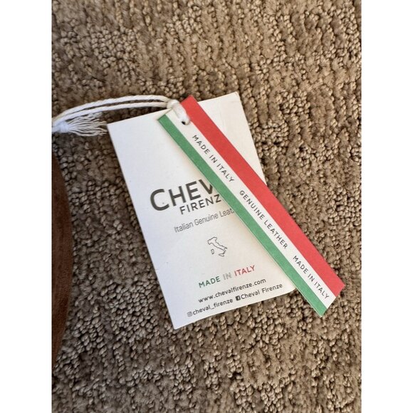 NWT CHEVAL Firenze Suede Genuine Leather Hobo Bag Pouch Camel Tan Italy - Picture 13 of 16